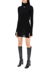 Off-white knitted mini dress with off logo