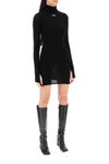 Off-white knitted mini dress with off logo