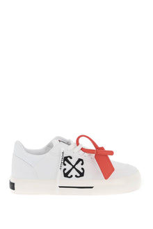  Off-white low canvas vulcanized sneakers in