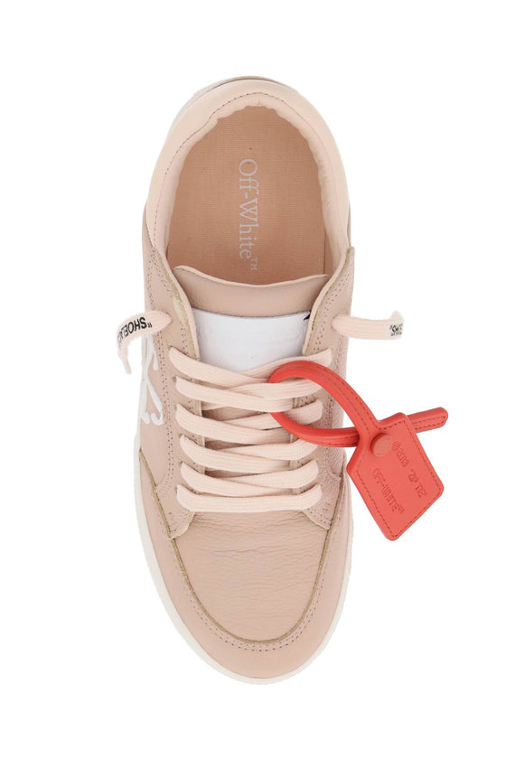 Off-white low leather vulcanized sneakers for