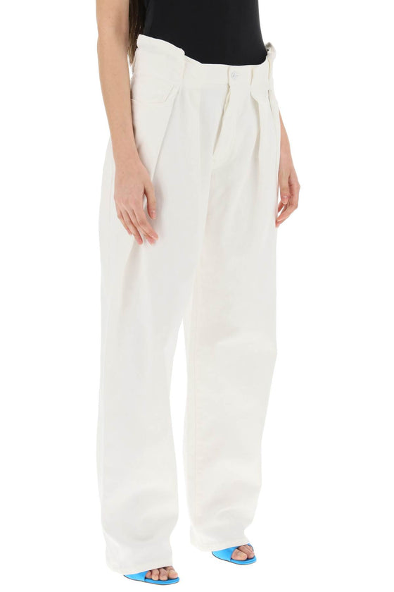Off-white wide leg jeans