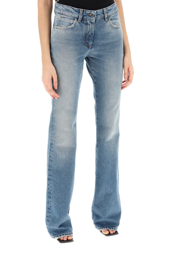 Off-white bootcut jeans
