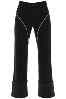  Mugler straight jeans with zippers