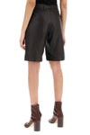 Lemaire slim leather bermuda shorts for men