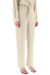 Lemaire belted pants in dry silk