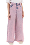 Marni wide leg jeans in overdyed denim