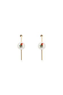  Saf safu 'pearl & roses' hoop earrings