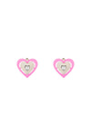 Saf safu 'pink neon heart' clip-on earrings
