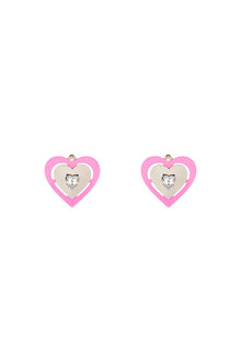  Saf safu 'pink neon heart' clip-on earrings