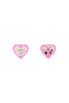 Saf safu 'pink neon heart' clip-on earrings