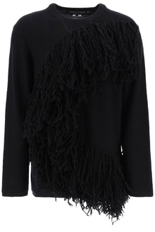  Comme des garcons homme plus wool sweater with fringes