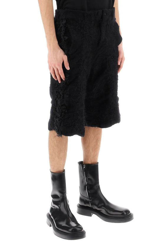 Comme des garcons homme plus fur-effect knitted shorts