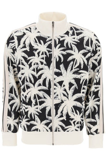  Palm angels zip-up sweatshirt with palms print
