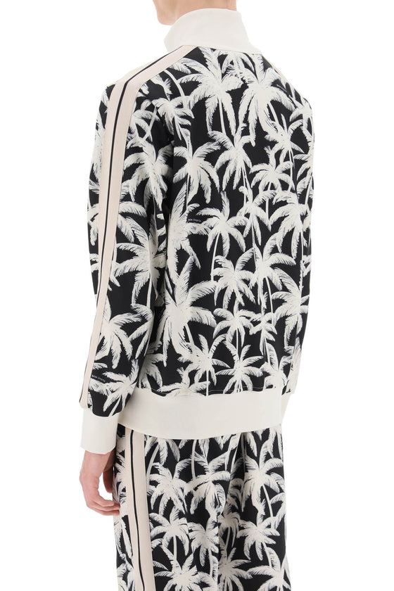 Palm angels zip-up sweatshirt with palms print