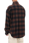 Palm angels flannel overshirt with check motif