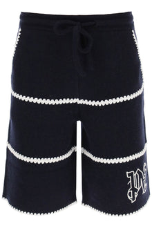  Palm angels wool knit shorts with contrasting trims