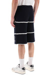 Palm angels wool knit shorts with contrasting trims