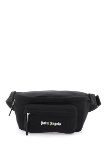  Palm angels canvas waist bag with embroidered logo.