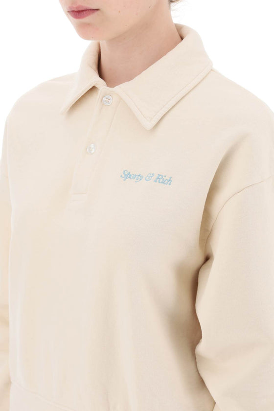 Sporty rich cropped polo sweatshirt