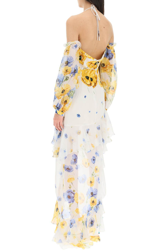 Raquel diniz 'luna' asymmetric silk dress