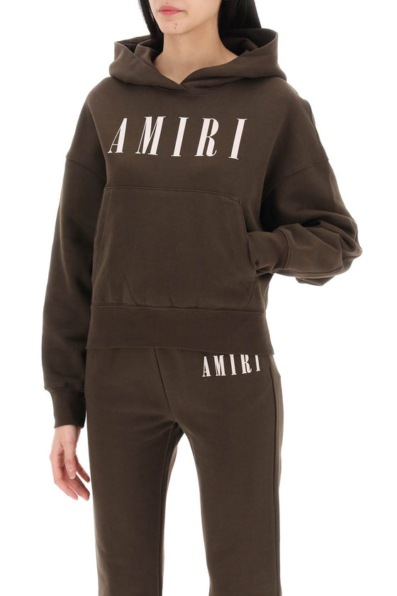 Amiri cropped hoodie with core logo