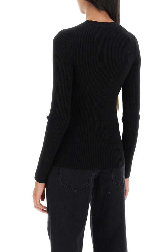 Isabel marant 'zana' cut-out sweater in ribbed knit