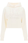 Palm angels cropped hoodie with monogram embroidery