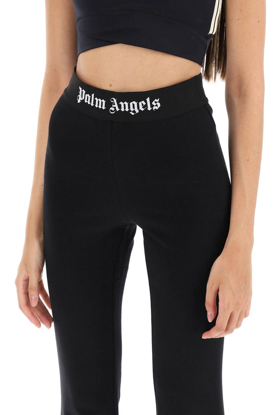 Palm angels flared joggers with logoed waistband