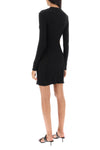 Palm angels long-sleeved mini dress in ribbed jersey