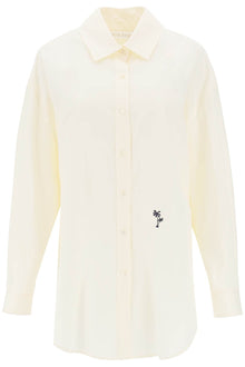  Palm angels poplin shirt with palm embroidery