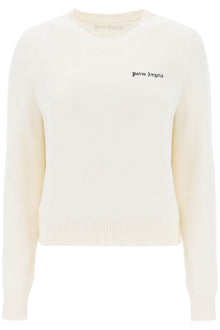  Palm angels cropped sweater with logo embroidery