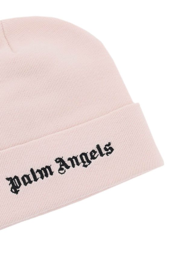 Palm angels embroidered logo beanie hat