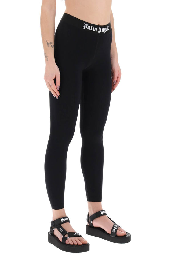 Palm angels sporty leggings with branded stripe