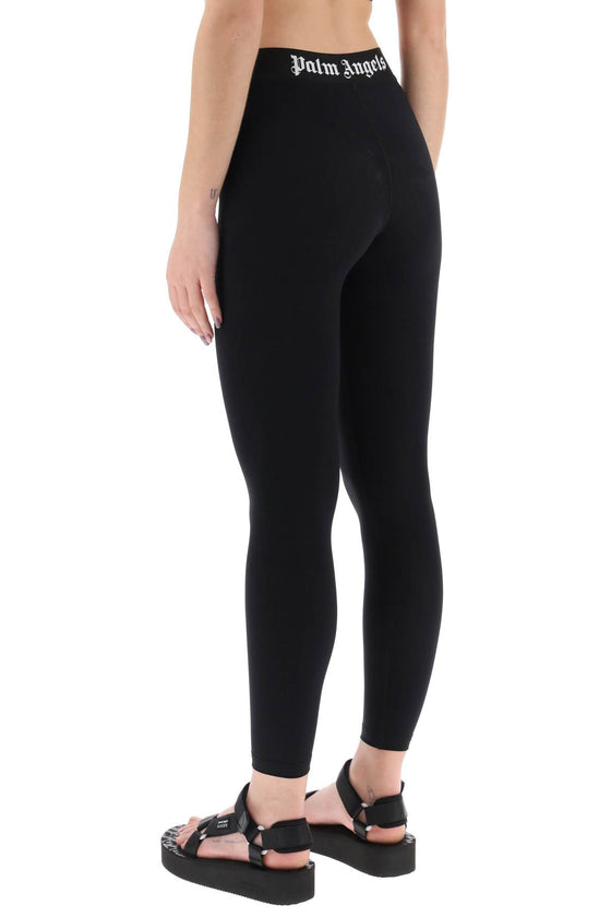 Palm angels sporty leggings with branded stripe