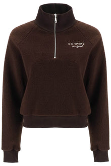  Sporty rich quarter zip sherpa fleece sweatshirt
