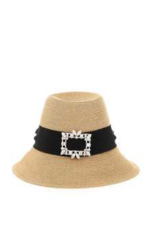  Roger vivier straw hat with broche vivier buckle