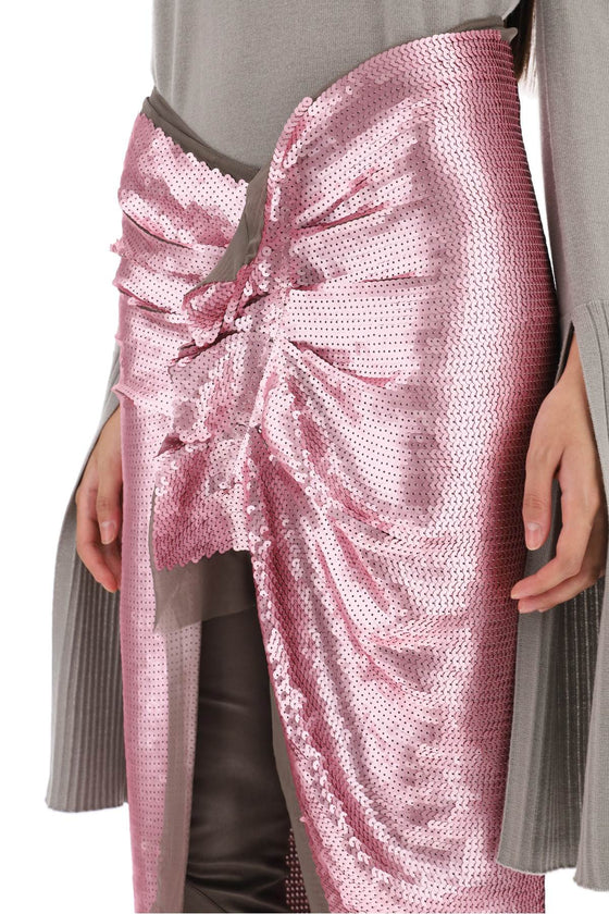 Rick owens sequin-embroidered skirt with train