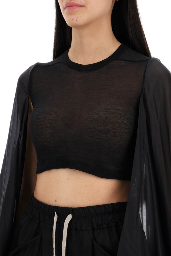 Rick owens "cropped top with cape sleeves"