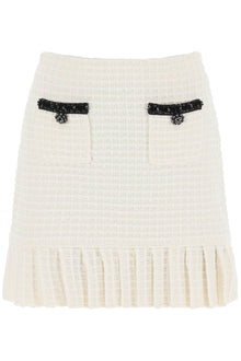  Self portrait knitted mini skirt with sequins