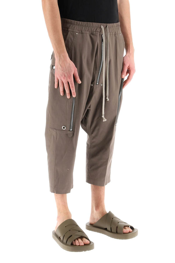 Rick owens 'bauhaus bela' cropped cargo pants in organic cotton