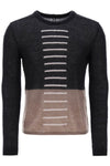 Rick owens 'judd' sweater with contrasting lines
