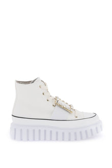  Roger vivier viv' go-thick canvas high-top sneakers with buckle