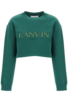  Lanvin cropped sweatshirt with embroidered logo patch
