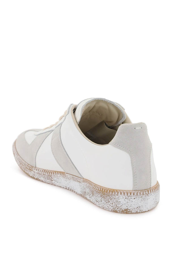 Maison margiela vintage nappa and suede replica sneakers in