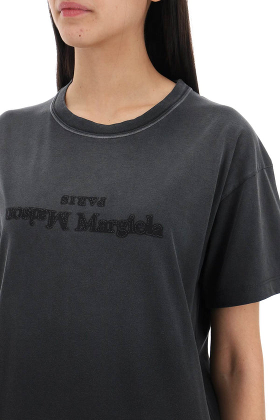 Maison margiela "reverse logo embroidered t-shirt with
