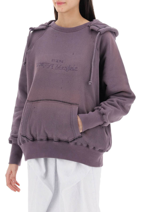 Maison margiela hoodie with reverse logo and hood
