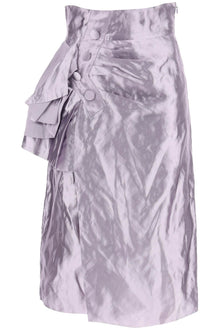  Maison margiela "metallic satin midi wrap skirt with