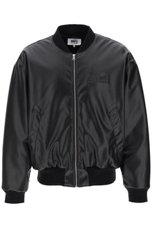  Mm6 maison margiela faux leather bomber jacket