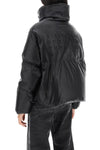 Mm6 maison margiela faux leather puffer jacket with back logo embroidery