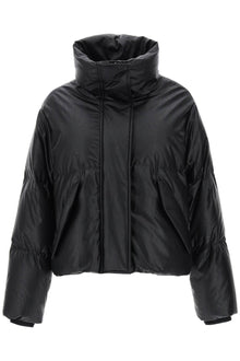  Mm6 maison margiela faux leather puffer jacket with back logo embroidery